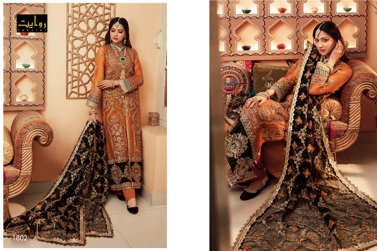 Rawayat Gisele 1 Georgette Heavy Festive Wear Pakistani Salwar Kameez Collection